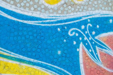 Seramik mozaik fayans üzerindeki soyut desen, sanatsal arkaplan.