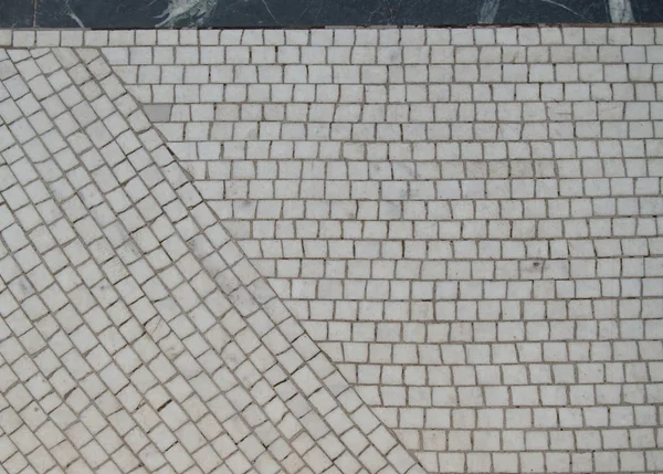 Типичная Мозаика Полу Керамической Плитки Квадратов Бриллиантов Сером Синем Узорах — стоковое фото