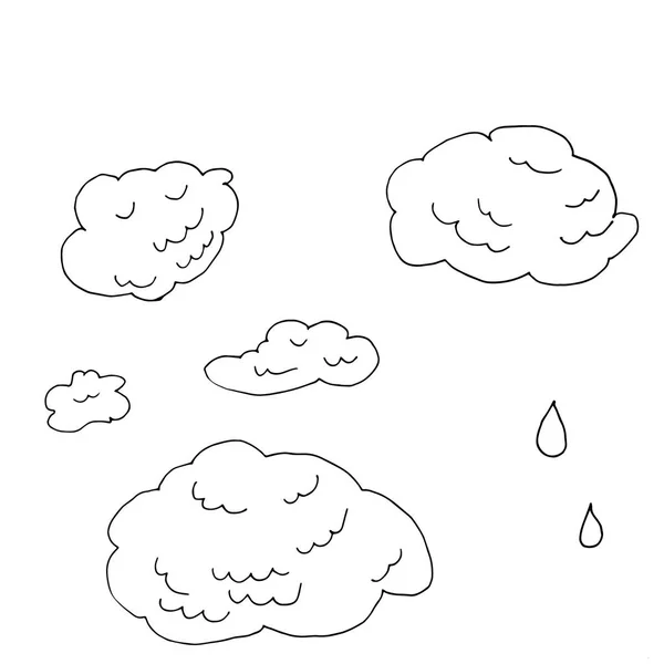Clouds line art icon. Storage solution element, databases, networking, software image. Vector line art illustration isolated on white background