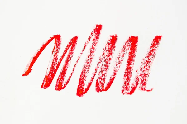 Röd, rosa, lila linje, stroke, Splash kosmetisk penna isolerad på vit bakgrund, skönhet och makeup koncept — Stockfoto