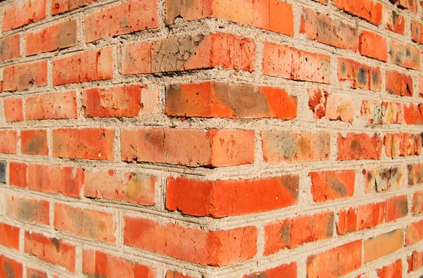 The outer corner of old brick wall — Stock Photo, Image