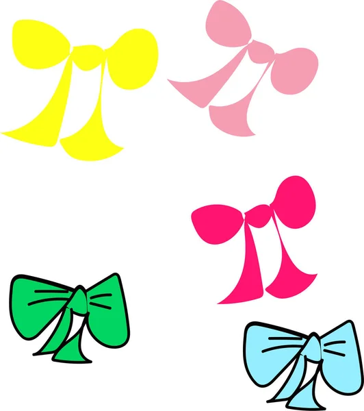 Set of colorful cute tied bows on white background — Stock Photo, Image