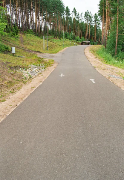 Caminho Pavimentado Para Caminhantes Ciclismo Corre Longo Das Encostas Das — Fotografia de Stock