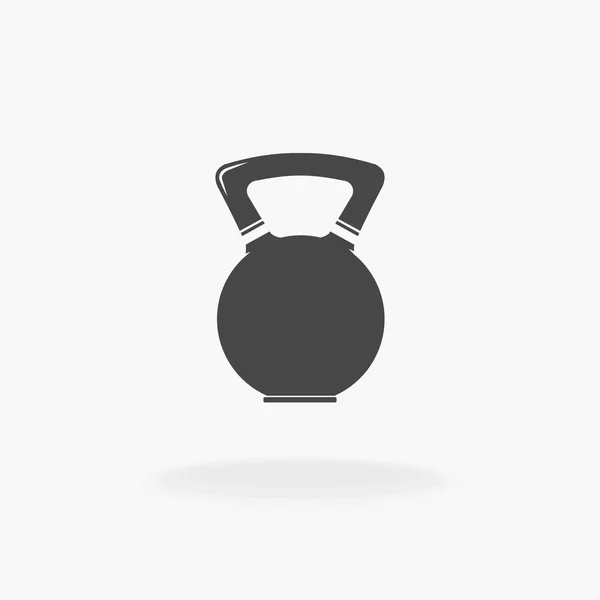 Weight Training Kettle Bell Sport Icon Silhouette Vector Illustration — Stock Vector