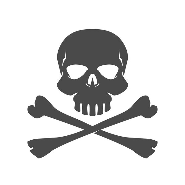 Иллюстрация векторной иконки "Череп и кости" Силуэт
.