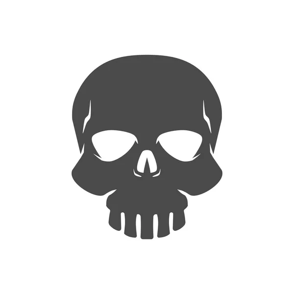 Human Skull Vector Icon Illustration Silhouette — Stock Vector