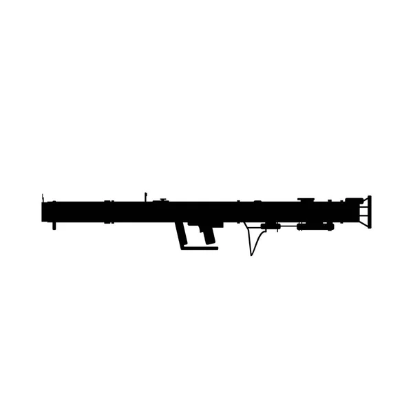 Bazooka Missile Launcher Wwii Vector Illustration Black Silhouette Icon — 스톡 벡터