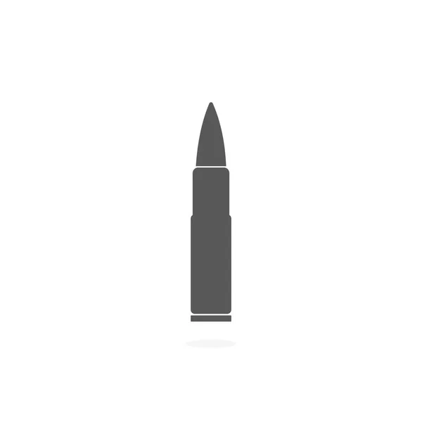 Bullet Gun Munizioni Illustrazione Vettoriale Icona Sagoma Nera — Vettoriale Stock