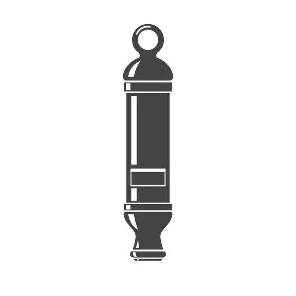Politie Whistle Signal Icon Zwart Silhouet Vector Illustratie Symbool — Stockvector