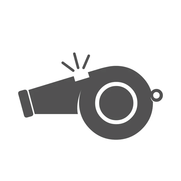 Symbole Signe Illustration Vectorielle Silhouette Noire Icône Sifflet — Image vectorielle