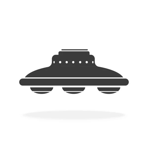 Ufo Alien Icon Symbool Sign Vector Illustratie Pictogram Zwart Silhouet — Stockvector
