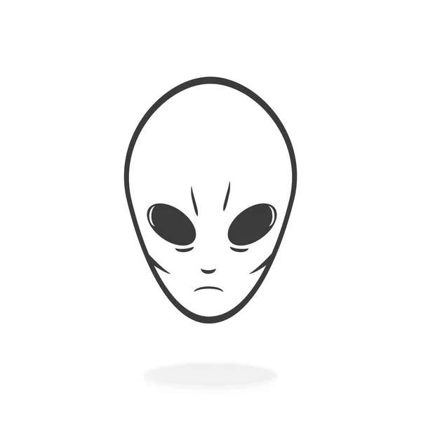 Alien Grey Icon Symbool Sign Vector Illustratie Pictogram Zwart Silhouet — Stockvector