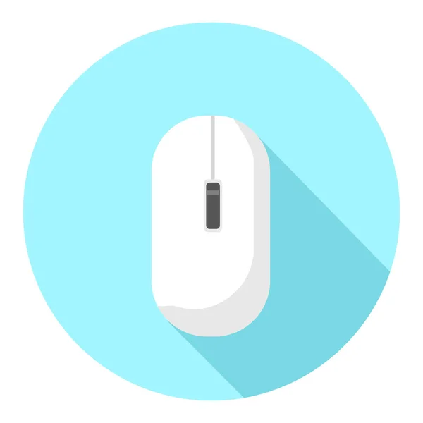 Símbolo Sinal Mouse Computador Ícone Plano Ilustração Vetor Sombra Longa — Vetor de Stock