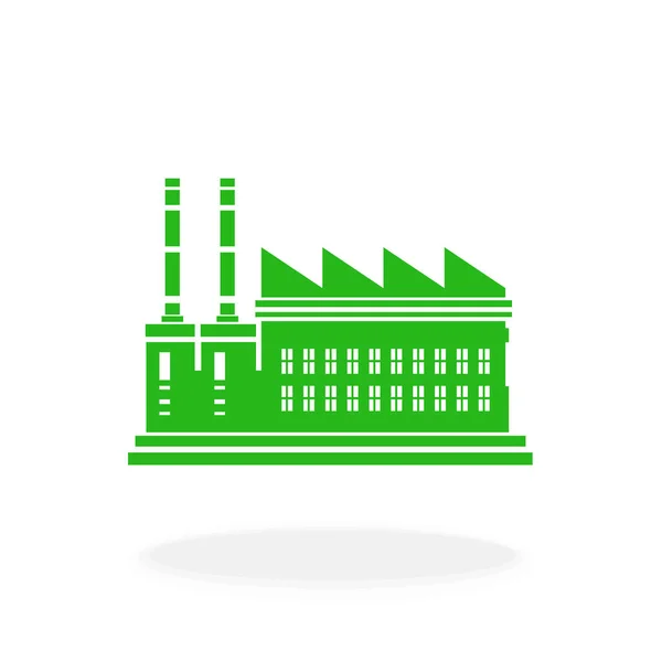 绿色生态工厂无污染环境 图标符号向量图解 — 图库矢量图片