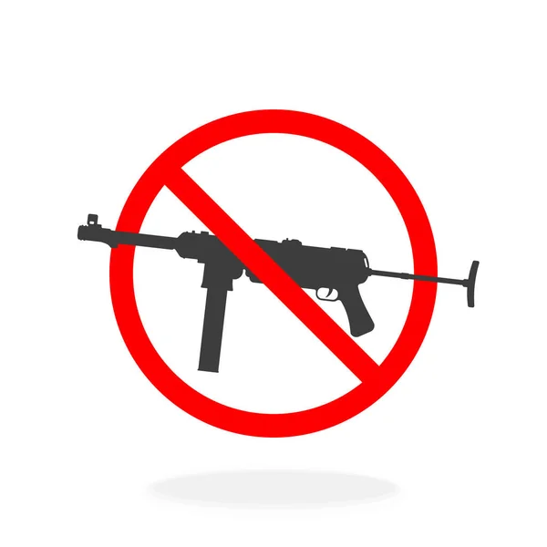 Gun Control Guns Warnschild Vektor Illustration Schwarze Silhouette Icon — Stockvektor