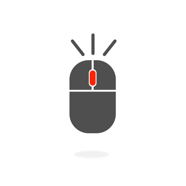 Botão Roda Mouse Clique Scroll Computador Sem Fio Ícone Periférico — Vetor de Stock