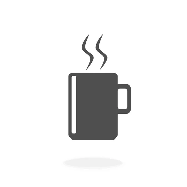 Hot Coffee Tea Cup Mug Icon Black Silhouette Vector Illustration — стоковий вектор