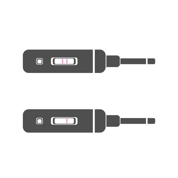 Graviditet Test Kit Med Resultat Vektor Ikon Svart Silhuett Vektor — Stock vektor