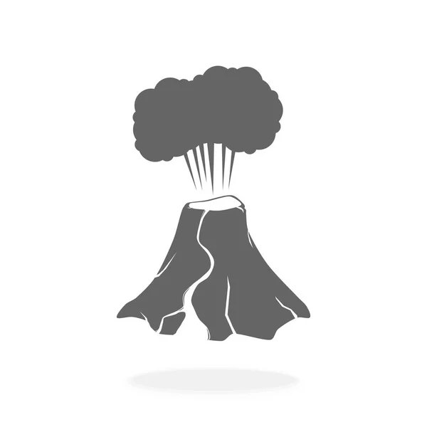 Vulkan Naturkatastrophe Ikone Schwarze Silhouette Vektor Illustration Zeichen Symbol — Stockvektor