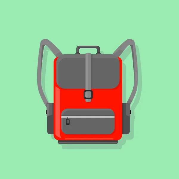 Mochila Escolar Color Vector Icono Ilustración Signo Símbolo — Vector de stock