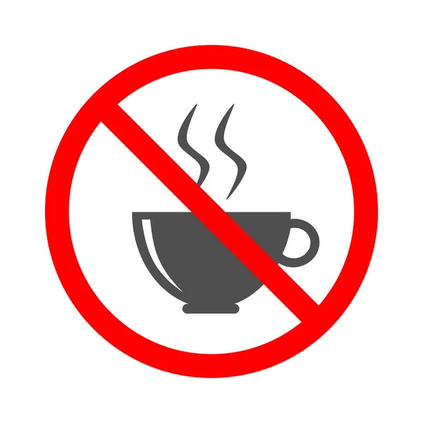 Drinking Coffee Allowed Sign Hot Drinks Prohibited Concept Vector Illustration — Stock Vector