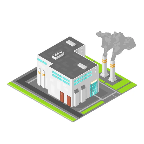 Isometrische Emissionen Fossiler Brennstoffe Industrieanlagen — Stockvektor