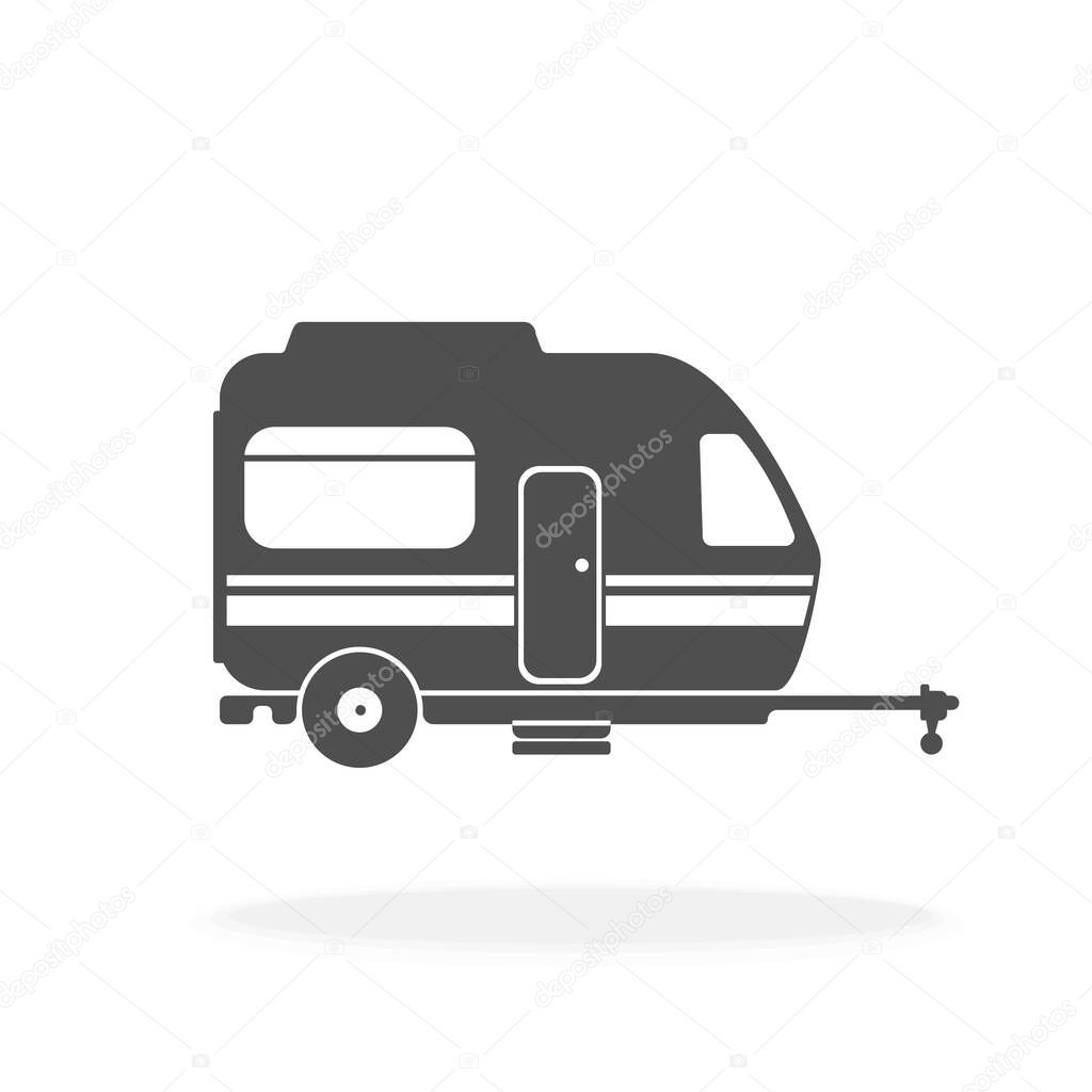 Campervan Sign Icon Camping Concept - Vector Illustration