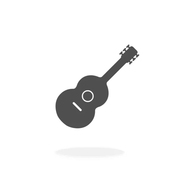 Icono Guitarra Vector Ilustración Instrumento Musical Acústico Signo Concepto — Archivo Imágenes Vectoriales