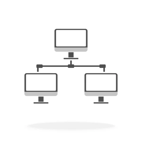 Иллюстрация Вектора Иконки Компьютерной Сети Концепция Коммуникаций Медиатехнологий — стоковый вектор