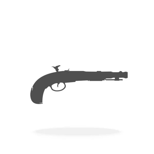 Flintlock Musket Pistol Vector Illustration Symbol Retro Weapon Concept — 스톡 벡터