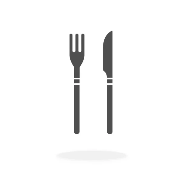 Icono Cuchillo Tenedor Ilustración Vectorial Comer Fuera Del Concepto Comedor — Archivo Imágenes Vectoriales