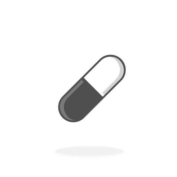 Pillola Capsula Icona Vettoriale Illustrazione Simbolo Concetto Medicina Moderna — Vettoriale Stock