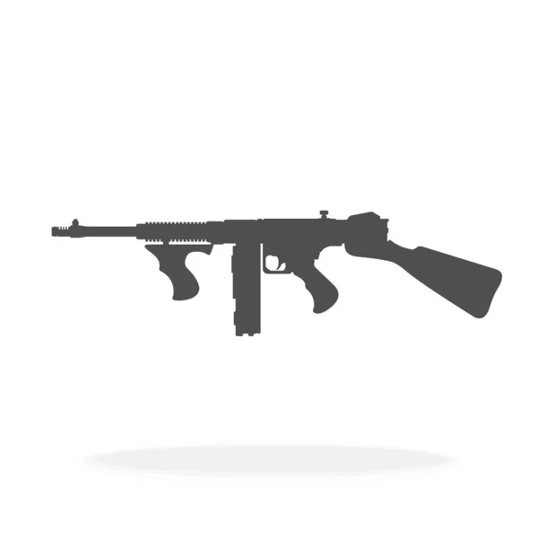 Tommy Gun Vector Ilustração Símbolo Thompson Submetralhadora Gangster Concept — Vetor de Stock