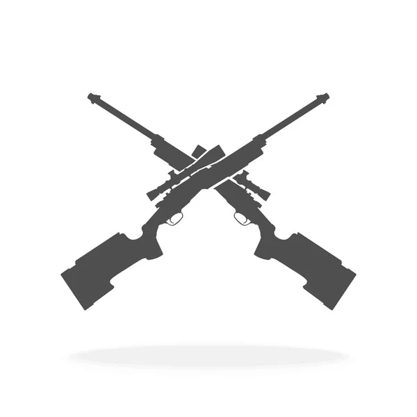 交叉猎枪图标矢量图解符号 目标射击俱乐部概念 — 图库矢量图片