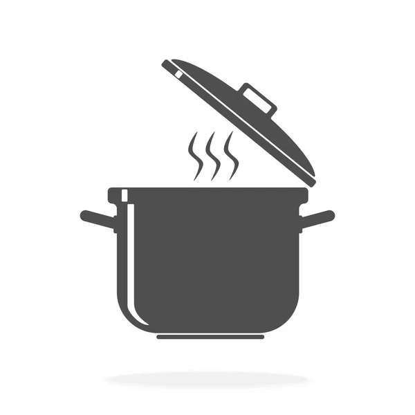 Cooking Pot Open Lid Icon Символ Векторной Иллюстрации — стоковый вектор