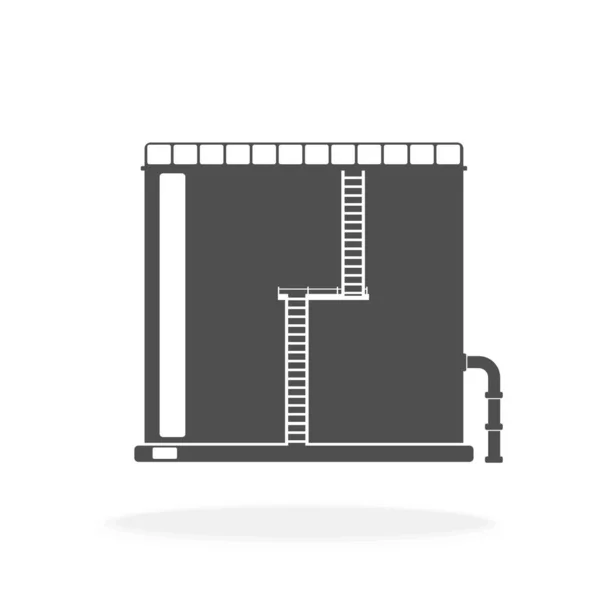 Значок Большого Резервуара Хранения Нефти Векторная Иллюстрация Логотипа — стоковый вектор