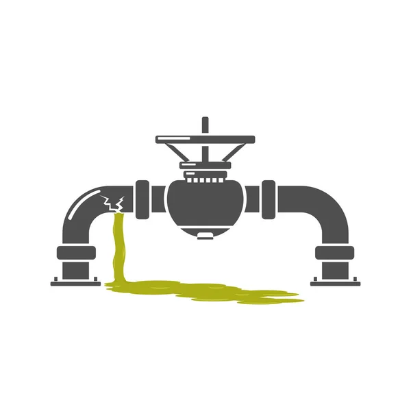 Patlama Kanalizasyon Sistemi Boru Simgesi Vektör Llüstrasyonu — Stok Vektör