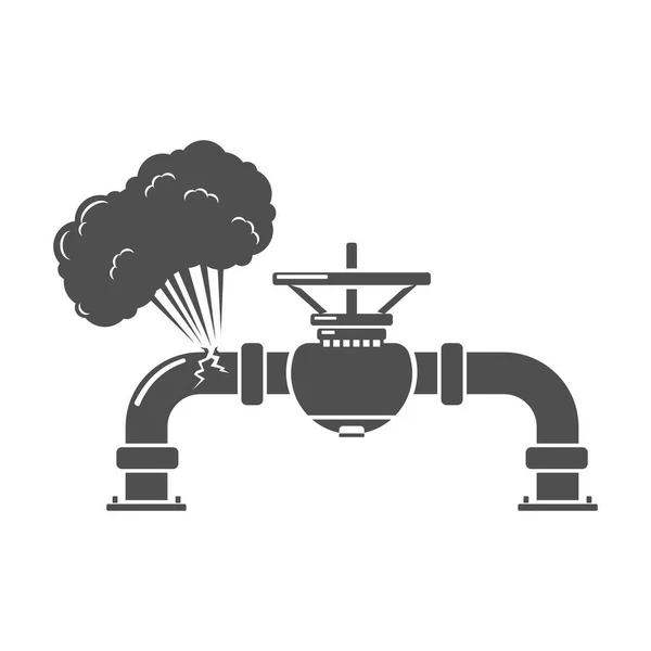 Gaz Sızıntısı Boru Simgesi Vektör Llüstrasyonu — Stok Vektör