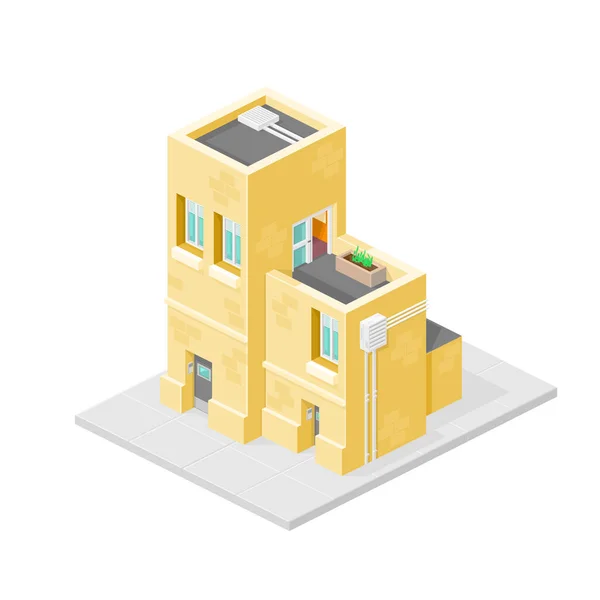 Isometric Icon Representing Town Apartment Icon Vector Illustration — Stock Vector