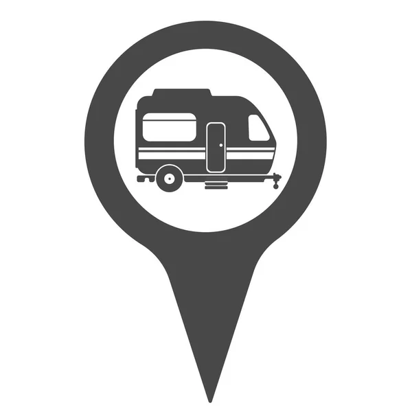 Buscador Campings Caravanas Localización Pin Icon Vector Illustration — Vector de stock