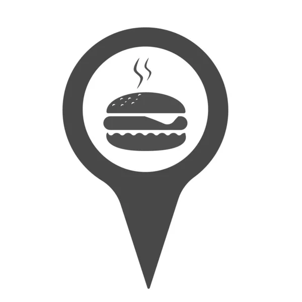 Rychlé Občerstvení Restaurace Vyhledávač Umístění Pin Icon Vektorové Ilustrace — Stockový vektor