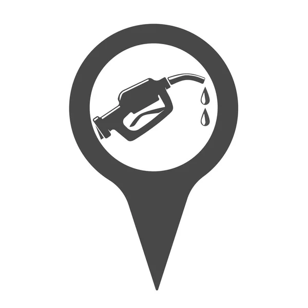 Fuel Pump Nozzle Finder Location Pin Icon Vector Illustration — Stock Vector