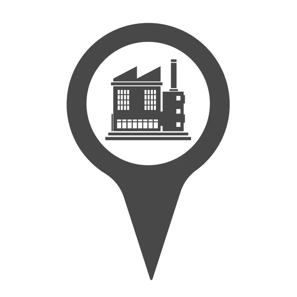 Industrial Estate Location Pin Icon Vector Illustration — Stockový vektor