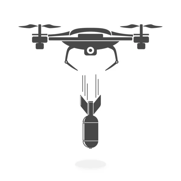 Drone Släppa Bomb Ikonen Vektor Illustration Royaltyfria illustrationer