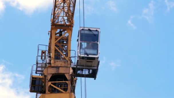 Construction Crane Operator Booth — Stock Video