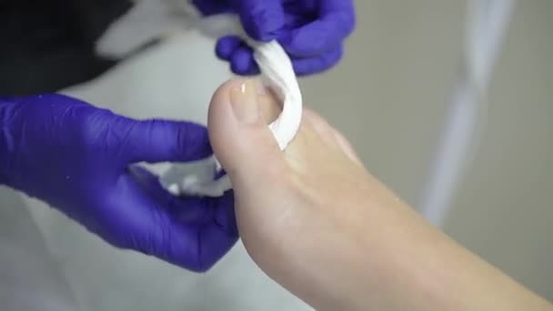 Przygotowanie Kobiet Pedicure Centrum Urody — Wideo stockowe