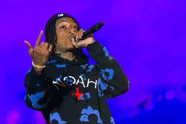 Panensky Tynec Tjeckien Juni 2018 Rapparen Wiz Khalifa Hans Prestanda — Stockfoto