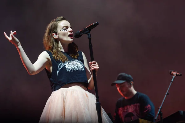 Panenský Týnec Česká Republika Června 2018 Zpěvačka Lauren Mayberry Chvrches — Stock fotografie