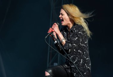 Panensky Tynec'te, Çek Cumhuriyeti - 30 Haziran 2018: şarkıcı Alison Mosshart Kills performans Aerodrome Festivali Panensky Tynec'te, Çek Cumhuriyeti için 30 Haziran 2018 sırasında.