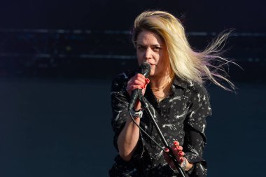 Panensky Tynec'te, Çek Cumhuriyeti - 30 Haziran 2018: şarkıcı Alison Mosshart Kills performans Aerodrome Festivali Panensky Tynec'te, Çek Cumhuriyeti için 30 Haziran 2018 sırasında.